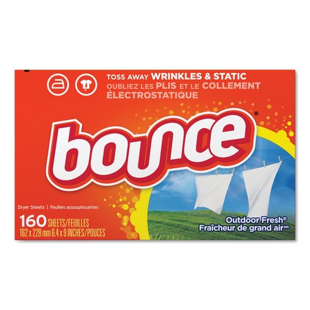 BOUNCE Fabric Softener Sheets, Outdoor Fresh, 160 Sheets/Box, PK6 80168